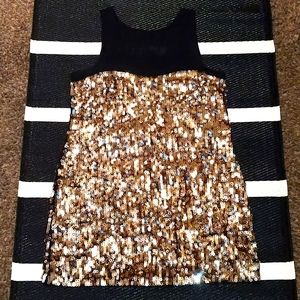 Express Gold Sequin Dress Size L